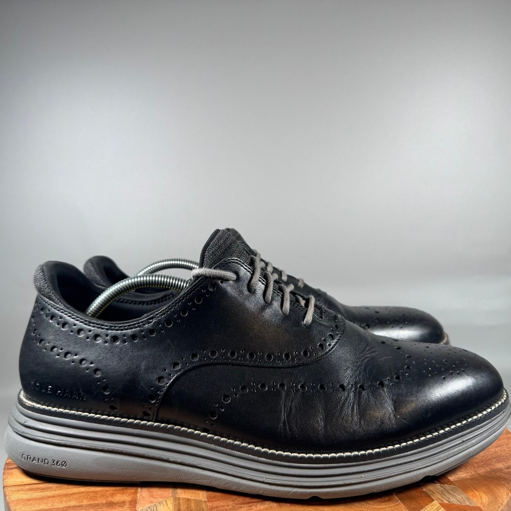Cole Haan OriginalGrand Wingtip Oxford Black Leather Shoes C32064 Mens 11.5W